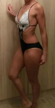 Swimwear Women Flower Black White One-Piece Backless Sexy for Bathing-Suit Tassels Bandage