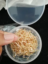 Ganchos para pendientes de plata y oro de rodio, alambre para pendientes, DIY, fabricación de joyas, caja, 200 unids/lote
