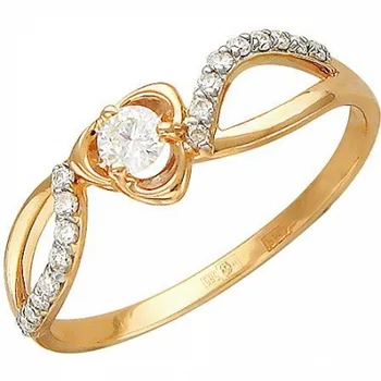 

Esthete ring with diamonds in red gold