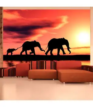 

Mural-elephants: family