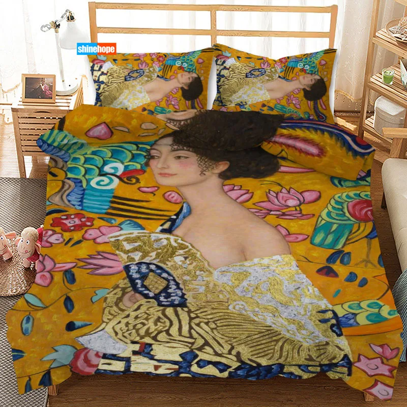 

Gustav Klimt 3 Pcs Luxury Duvet Cover Set Fashion Bedding Sets Comforter Duvet Cover Pillowcase Home Textiles
