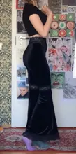 Velvet Pants Grunge Lace Patchwork Harajuku Punk Mall Goth Insgirl Black Dark Street