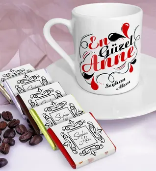 

Tailor-made The Most Beautiful Mother Turkish coffee Cup and Chocolate Set