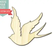 10 летающих птиц Воробей-на заказ Выберите свой размер-лазерная резка Деревянные Художественные товары для рукоделия Настенный декор свадебный детский DCS319