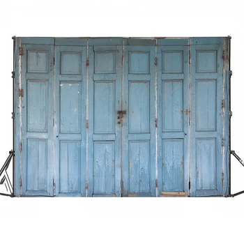 

NEW 2020 Vinyl Studio Photography Backdrop, High Quality Vinyl, wrinkle free - Old VIntage Wood Blue Doors