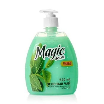 

Magic boom liquid toilet soap for hands, green tea 520 ml