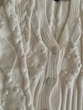 Westay jeli-cárdigan de punto para mujer, suéter grueso, suelto, de manga linterna, botón de perla, corto, dulce y estilo perezoso, primavera 2021