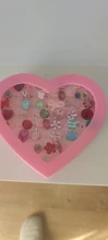 Anillo de resina con diamantes de imitación para niñas y niños, caja de joyería práctica y elegante con diseño de flores, 36 Uds.