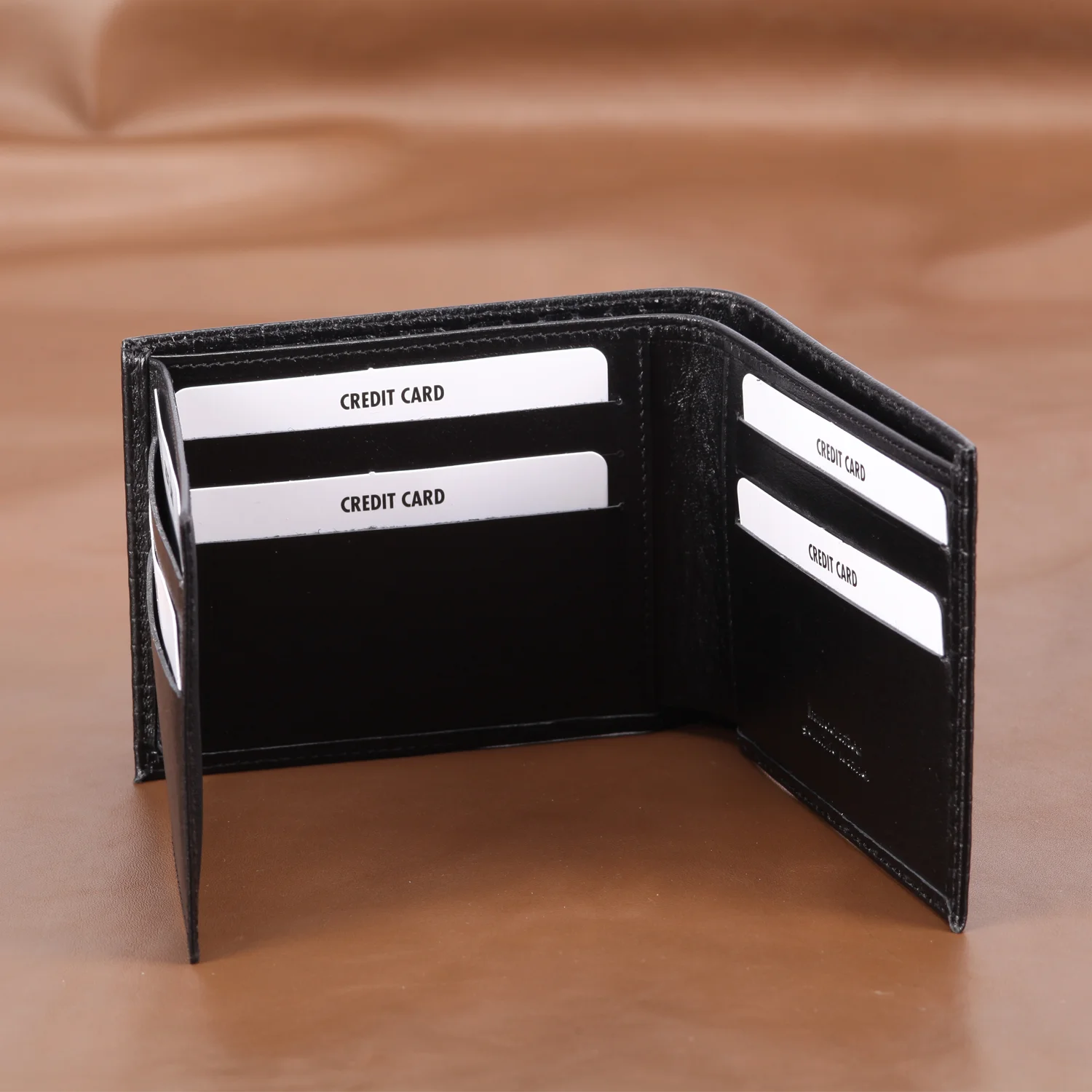 Genuine Leather Mens Wallet Premium Product Real Cowhide Wallets for Man Black Walet Purses