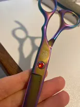 Tijeras profesionales grandes de 7,0 pulgadas para corte de peluquería, tijeras de adelgazamiento de 6,5 pulgadas, para barbería, JP440C, color azul, A0132A