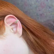 Pendiente de cartílago falso para mujeres y hombres, Clips de oreja sin Piercing, de hojas doradas, joyería, regalos al por mayor