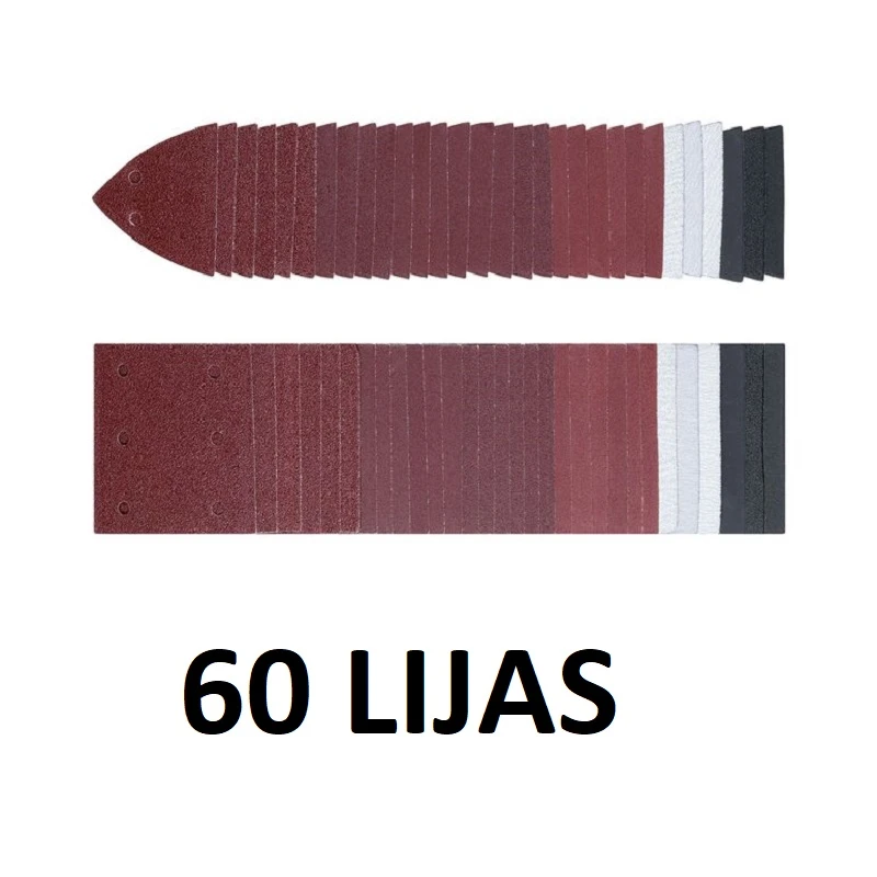 Set 60 Parkside Ppsz60a1 Sandpaper For Sander Pps200 A1 /b2 Sanding