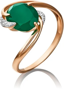 

Yuz platinum ring with chalcedony and cubic zirconia Red Gold