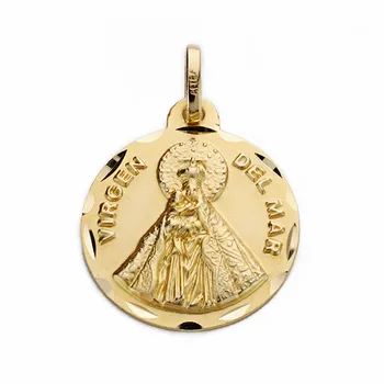 

Medal 18k gold Virgin ofthe Mar 18mm. Wrought carved [AA2545GR] -Customizable-RECORDING INCLUDED IN THE PRICE
