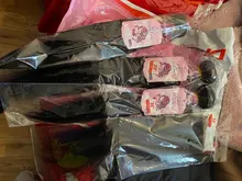 Extensiones de cabello humano 100%, 3 mechones rizados brasileños con cierre, 4x4 pulgadas, color 1b, belleza de moda, no remy, 4 Uds. En total