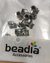 Lote de 20 a 200 Uds de cuentas espaciadoras de tubo sueltas chapadas en plata con flores para la fabricación de joyas, tubos colgantes, accesorios para collar y pulsera DIY