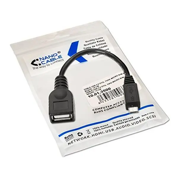 USB 2,0 A к Micro USB B Кабель NANOCABLE 10.01.3500 15 см черный