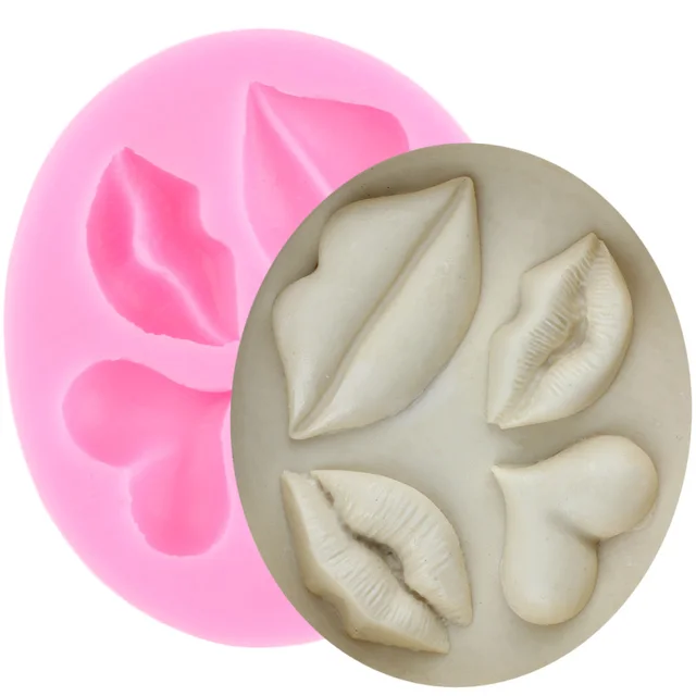Szerelem Szív Ajkak Szilikon Penész Csokoládé Cukorka Fondant Cupcake Topper Esküvői Torta Díszítő Szerszámok Barkács Sütő Kiegészítők