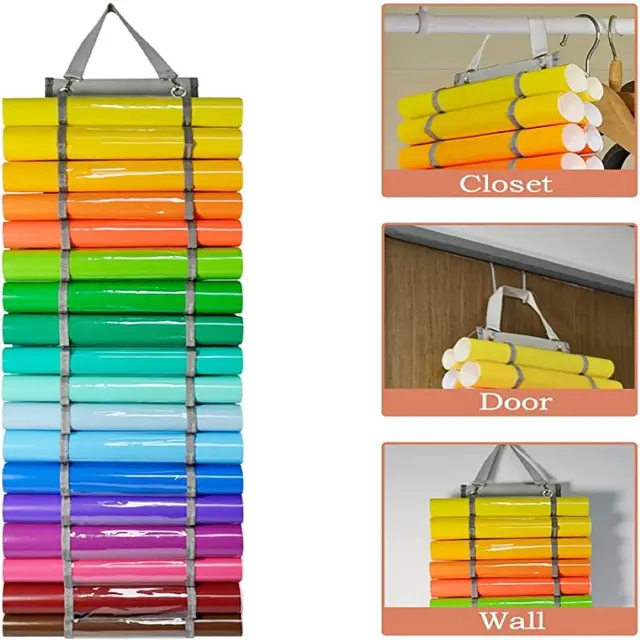 48Grid Vinyl Rolls Storage Holder Hanging Bag Vinyl Storage Rack