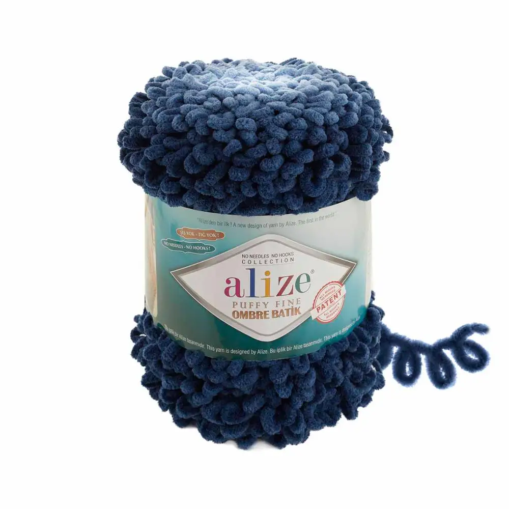 7266 PUFFY FINE OMBRE BATIK 500GR YARN%100 MICROPOLYESTER BLANKET FINGER CROCHET - Цвет: 7266