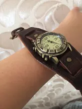 Reloj Retro de correa de cuero con hebilla para hombre, reloj Masculino, estilo Punk, Retro, Simple, ancho, marrón