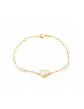 

Gold bracelet Heart with nacar and circon (9kts)