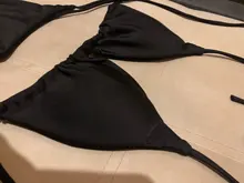 2 uds Bikini Conjunto de sujetador acolchado mujeres-e sólido baño venda traje de baño