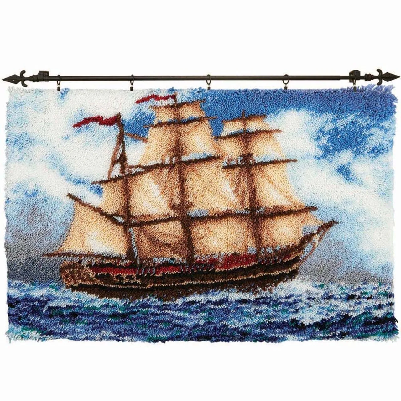 Latch Hook Rug Voyage At Sea Wall Tapestry Diy Carpet Rug Preprinted