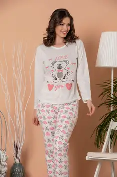 

STRAWBERRY Women 'S Printed Long Sleeve Pajamas Suit