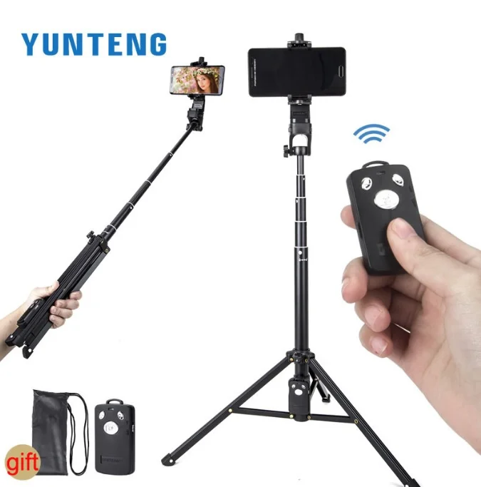Штатив для телефона YUNTENG VCT-1688 с треногой(Черный