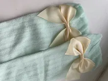 Calcetines de colores sólidos para bebé, lindos lazos suaves hasta la rodilla, para niña pequeña, calcetines largos transpirables de verano