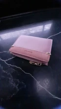 Billeteras de cuero para mujer, Mini monedero con broche, portatarjetas sólido, billeteras cortas a la moda, billetera con cremallera pequeña