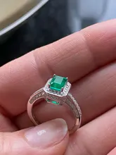 Realytrust-anillo de compromiso de Plata de Ley 925 con diamantes de Esmeralda, joyería de compromiso, para mujeres