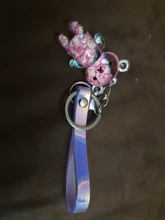 Llavero líquido de oso brillante con arena movediza, llavero acrílico con llavero, mochila con colgantes para parejas, mujeres, hombres, novios, regalo