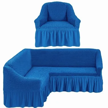 

Cover for corner sofa and one armchair, Blue