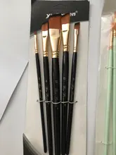 5 unids/set pelo de Nylon pincel para óleo conjunto de Ronda avellana Ángel de acrílico aprendizaje DIY acuarela pluma arte suministros de pintura