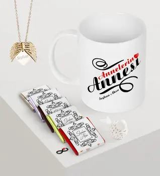 

Personalized Mothers Mother Mug Chocolate Angel Wing Necklace Set