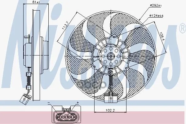 Вентилятор Радиатора Vag Octavia/Bora/G4 1.4-1.6 99-06 Nissens 85715 Nissens арт. 85715