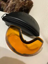 COPOZZ-Gafas de esquí con funda y lente amarilla, lentes de esquí esféricas antivaho, para esquiar, para hombre y mujer, gafas de nieve + lente + caja