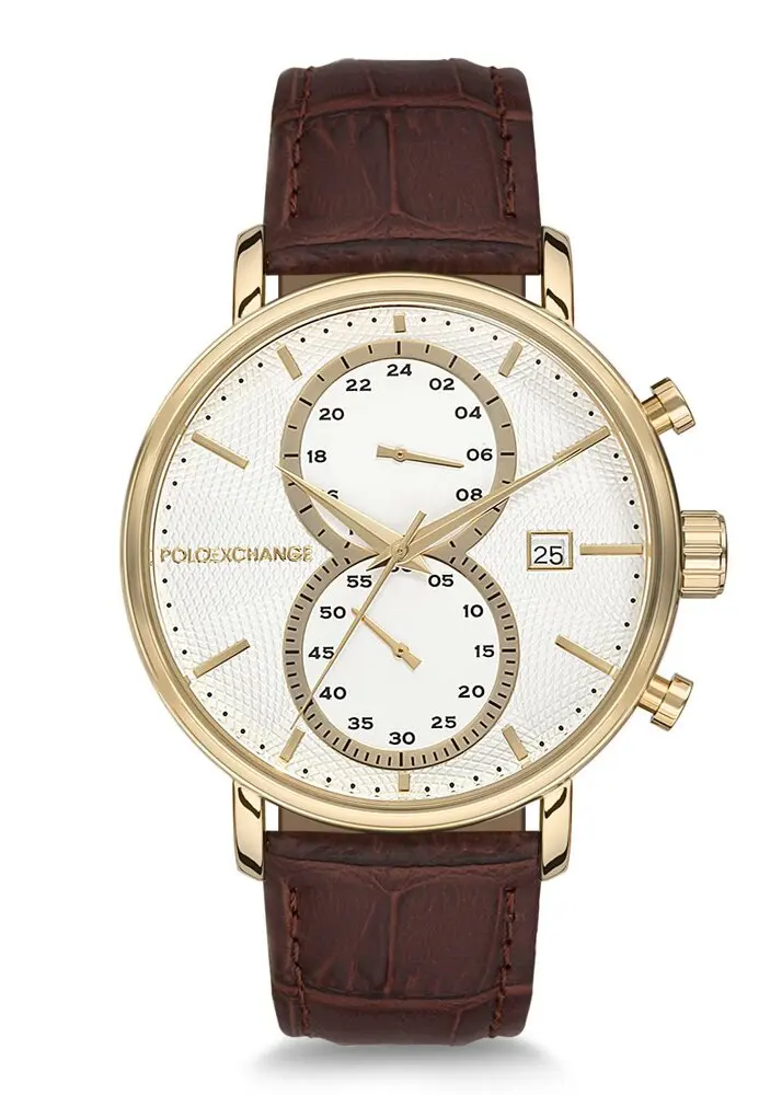 

Polo Exchange PX0024-05 Men's Wrist Watch, 42 mm Super Metal Case,Date Display,3 ATM Water Resistant Mineral Glass,Black