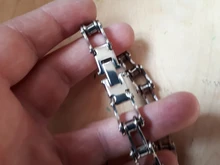 Pulsera de cadena de motocicleta lychee Biker para hombre, brazalete Punk de acero y titanio, joyería