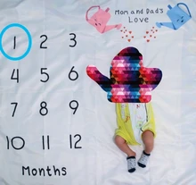 Manta de bebé para recién nacido, ropa de cama, envoltura de tela para fondo de foto, accesorios de fotografía de crecimiento mensual del número, Unisex