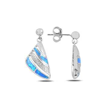 

Angemiel 925 Sterling Silver Opal Gemstone Dangle Earrings