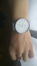 Relojes de Cuero blanco de estilo Simple para Mujer, Reloj de pulsera de cuarzo minimalista informal para Mujer, 2019