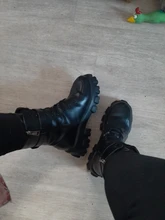 Botas de motocicleta de bolsillo para Mujer, suela gruesa con cordones de zapatos de plataforma, militares, color negro, 2020