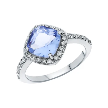 

Silver ring with tanzanite and cubic zirconia sunlight sample 925