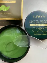 Ilisya-mascarilla de colágeno para ojos, alga verde, parches de ojos para ojeras, almohadilla de ojo hidratante, antiarrugas, nutritiva, 60 unidades