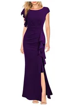 

Sheath Sleeveless Floor Length Women's Split Prom Dress Spandex Evening Cocktail Long Dresses