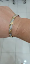 FINE4U-pulsera magnética trenzada para mujer, brazalete de acero inoxidable 316L, salud, germanio