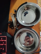 Pet puede colgar estacionario jaula de perro cuencos de acero inoxidable perro gato Boles colgantes Durable cachorro gatito de tazón para agua y alimentos